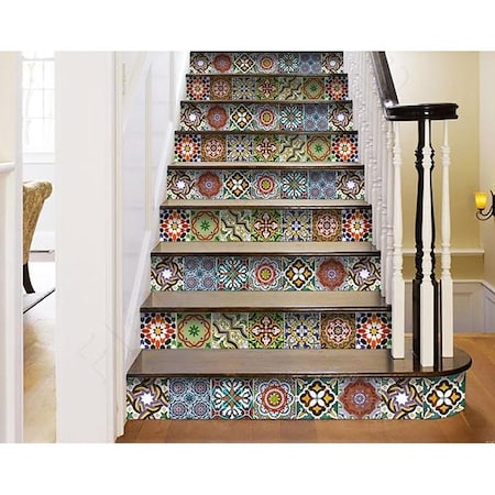 Homeroots 8 x 8 in. Mediterranean Mash Red Mosaic Peel & Stick Tiles 399854